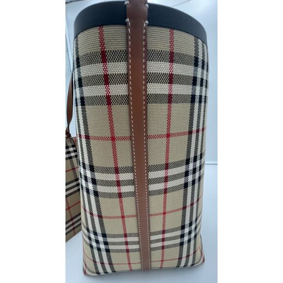 $2090 NEW BURBERRY London Check LARGE 2pc Tote Shopper Bag Purse! - Picture 10 of 14